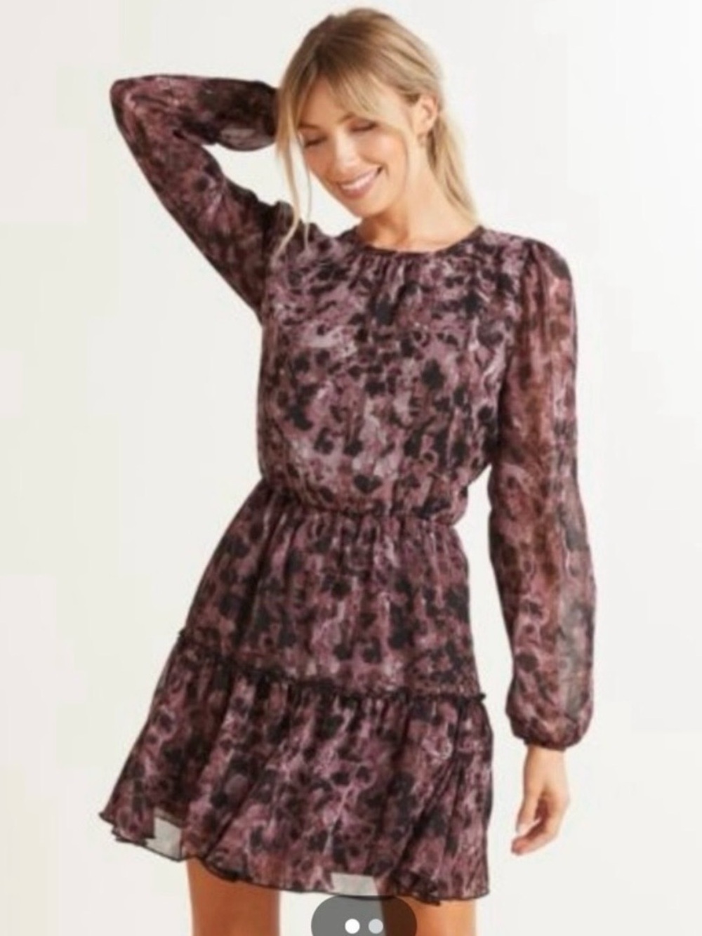 Evereve Allison Joy Purple and Black flounced Mini dress size M